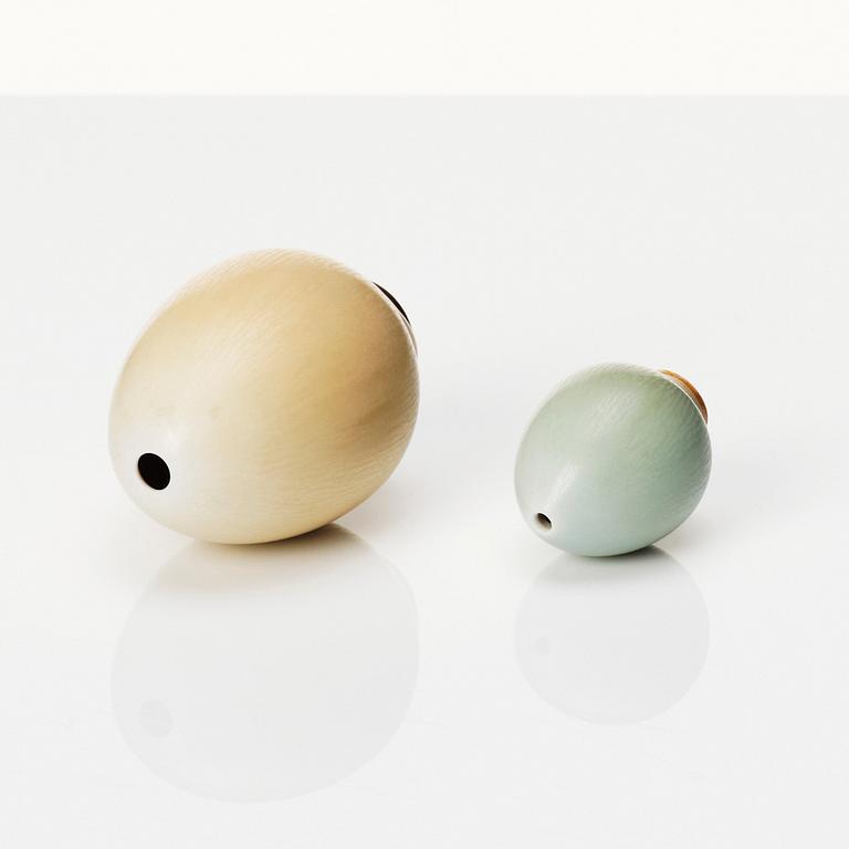 Berndt Friberg, a set of 5 stoneware miniature vases and 3 bowls, Gustavsberg studio, Sweden 1957-66.