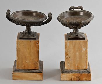 A pair of late Empire 19th century tazzas.