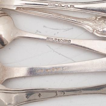 Cutlery, 27 pieces, silver, mostly Sweden.