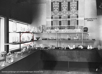 Sven Erik Skawonius, vas, slipat klarglas, Kosta 1940-tal.