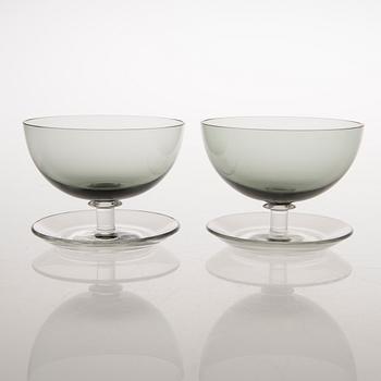 SAARA HOPEA, DESSERTSKÅLAR, 6 st, glas, modell 1344. Notsjö, formgiven 1952.