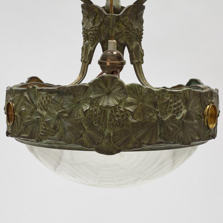 Taklampa, brons, Jugend, Böhlmarks lampfabrik 1907-24.