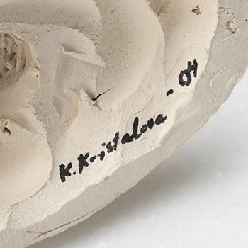 KLARA KRISTALOVA, a glazed stoneware sculpture, signed and dated -04.