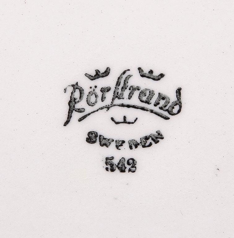 ASSIETTER SAMT MINIATYRFAT, 12 delar, bla "Blå Eld", Hertha Bengtsson. Rörstrand.