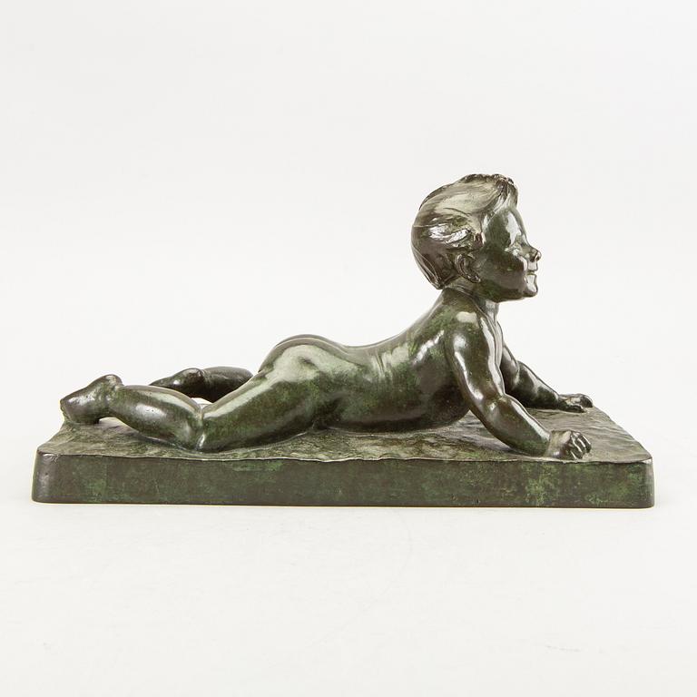 Hugo Elmqvist, skulptur brons signerad.