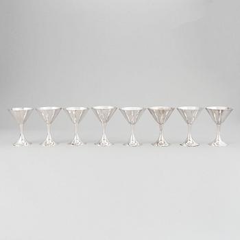 Sigvard Bernadotte, 24 pieces silver plate cocktail glasses, cups and mugs, GAB, Gense, Sweden.