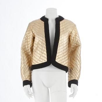 YVES SAINT LAURENT, a gold colored leather jacket.Size 34.