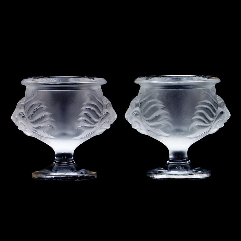 VASER, ett par. Glas, Lalique.