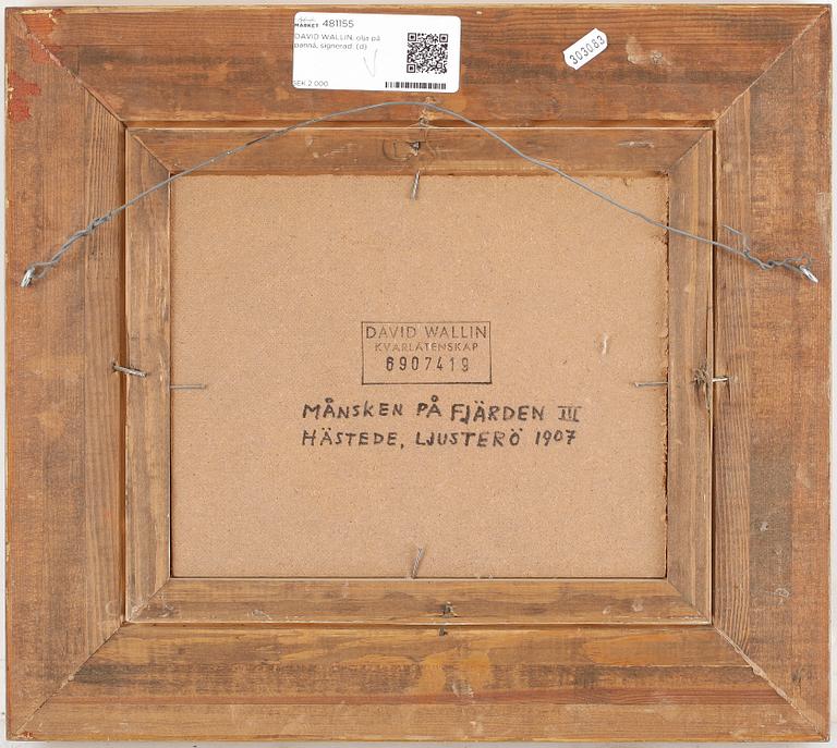 DAVID WALLIN, olja på pannå, signerad.