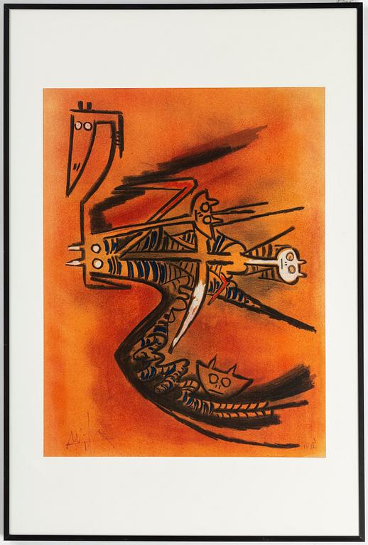 TWO SIGNED AND NUMBERED LITHOGRAPHS BY WIFREDO LAM.