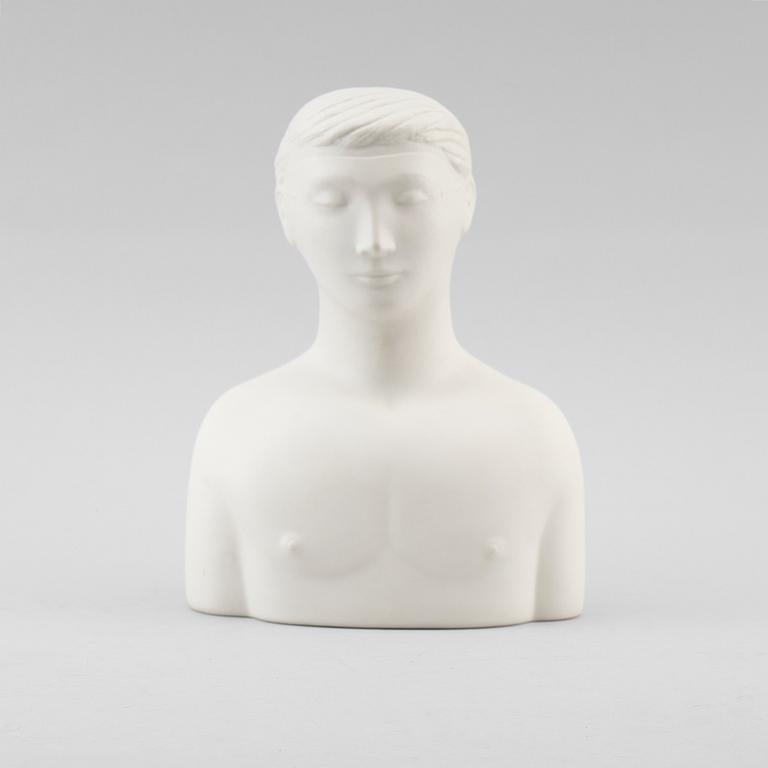 FIGUR, parian, "Mannen med masken", ur serien Figurin, Stig Lindberg, Gustavsberg.