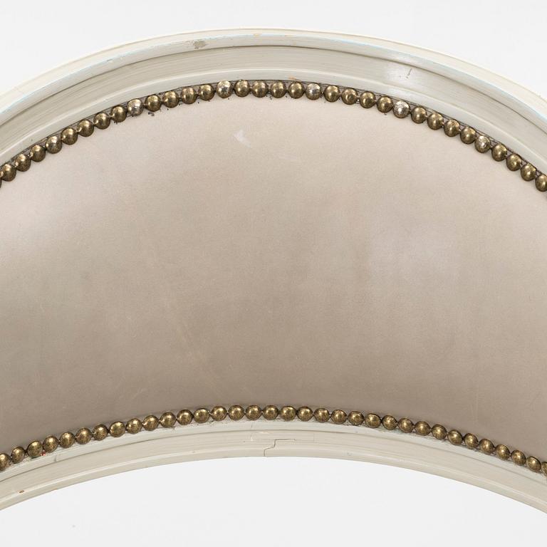 A late Gustavian style armchair, late 20th Century.