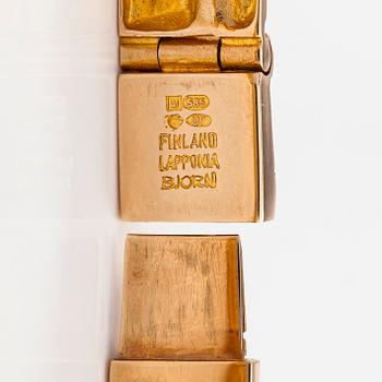 Björn Weckström, rannekoru "Kultaköngäs", 14K kultaa. Lapponia 1973.