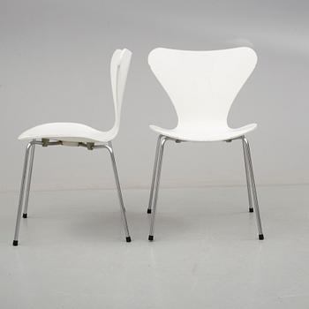 STOLAR, 6 st. "Sjuan", Arne Jacobsen, Fritz Hansen, Danmark 1983.
