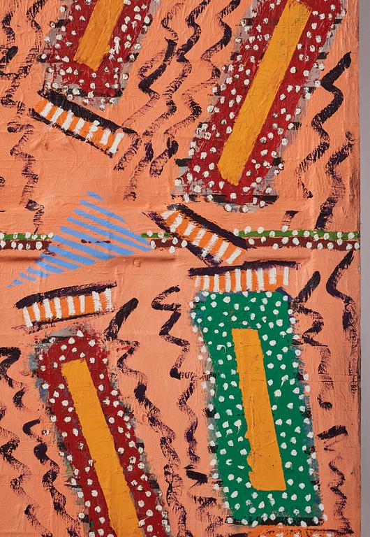 Stephen Buckley, oil on paper on canvas, executed in 1980.