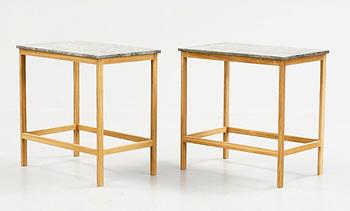 SÄNGBORD, ett par, ek och öländsk kalksten, 2000-tal.