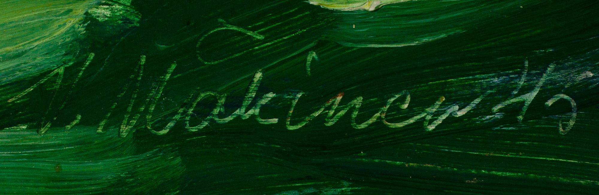 VILJO MÄKINEN, olja på plywood, signerad.