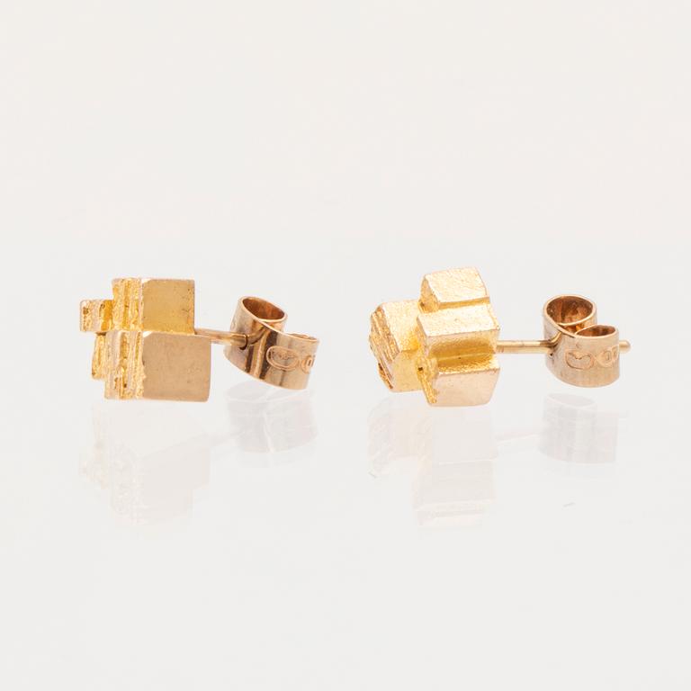 Björn Weckström, earrings "Kultatornit/Gold Turrets" 14K gold, Lapponia 1967.