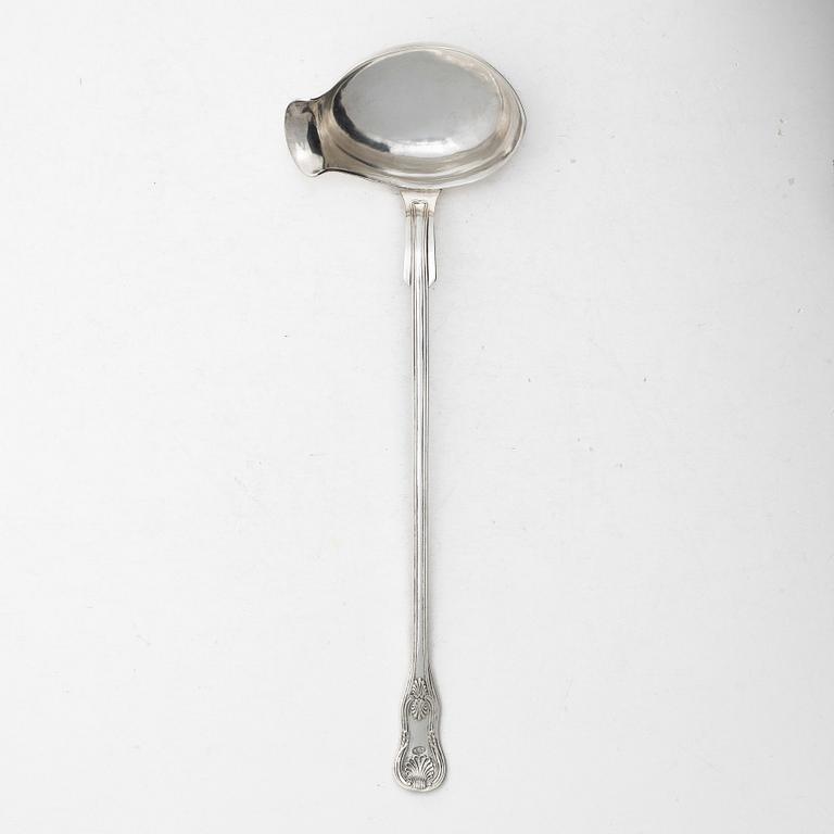 Gustaf Theodor Folcker, A Swedish silver soup ladle, mark of Gustaf Theodor Folcker, Stockholm 1855.
