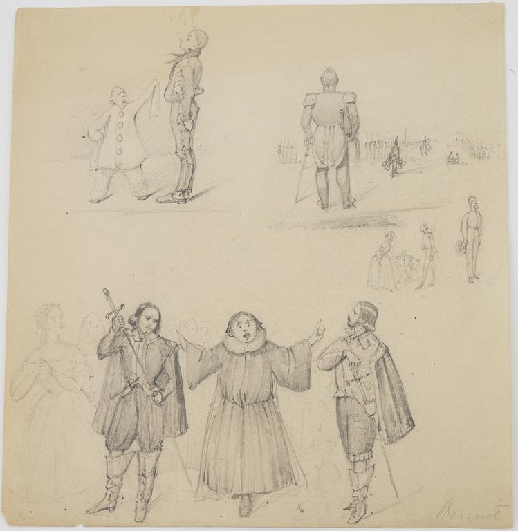 Carl Stephan Bennet, attributed to, pencil drawings, 2.