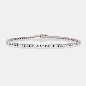 688. A circa 1.80 ct brilliant-cut diamond line bracelet.