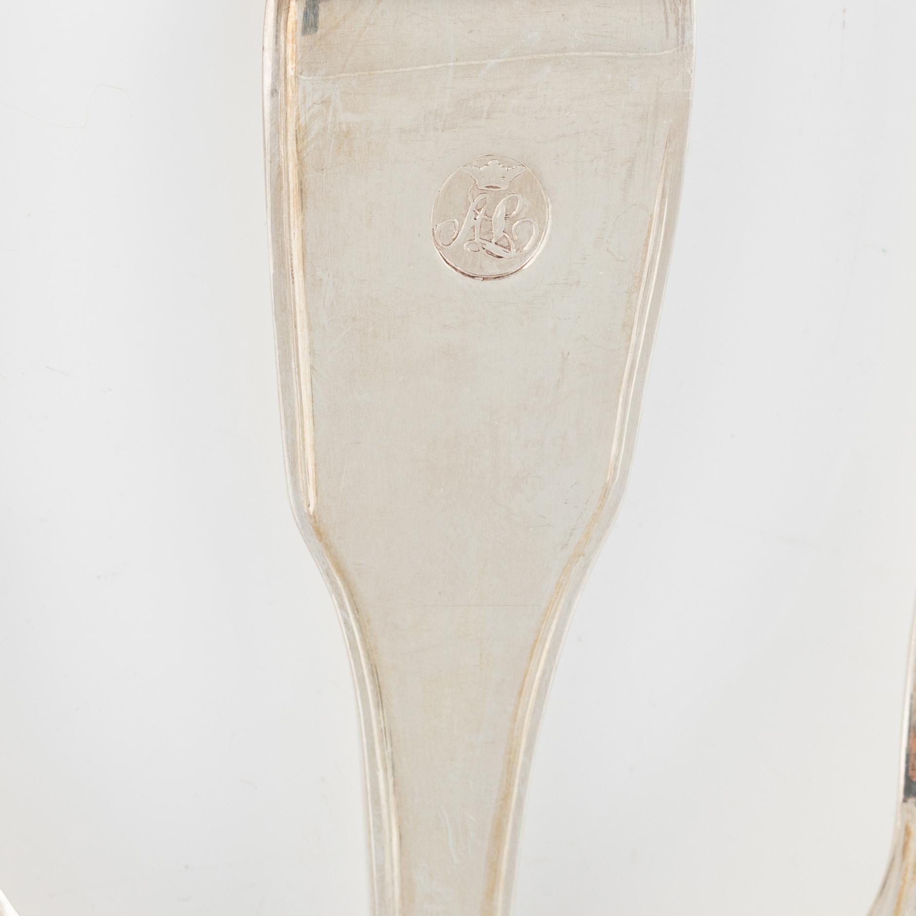 Twelve silver spoons, Carl Magnus Ryberg, Stockholm, 1806.