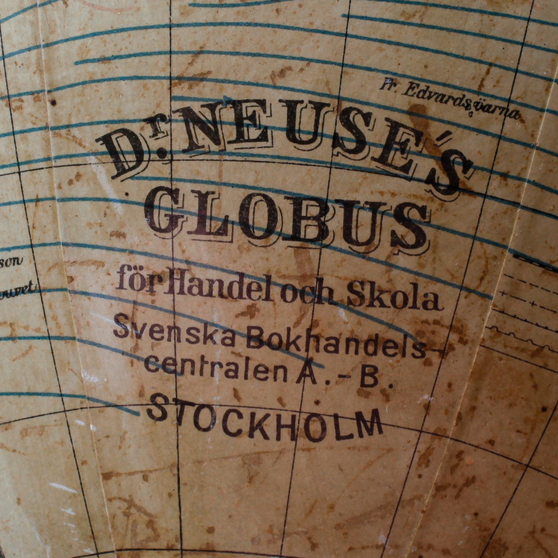 JORDGLOB, Dr Neuse's Globus, Stockholm, 1900-talets början.