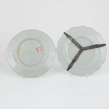 Tallrikar, 5 st., porslin, Kina, 1700-tal.
