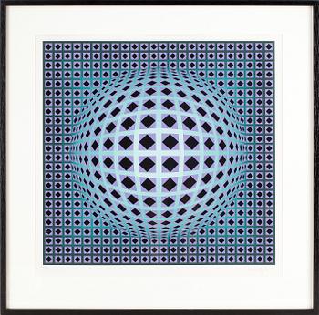 Victor Vasarely · VICTOR VASARELY, färglitografi, signerad och numrerad 29/250.