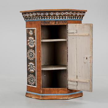 HÄNGSKÅP, allmoge, märkt 1798.