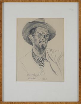 ALBERT ENGSTRÖM, blyerts, signerad och daterad Grisslehamn 1920.