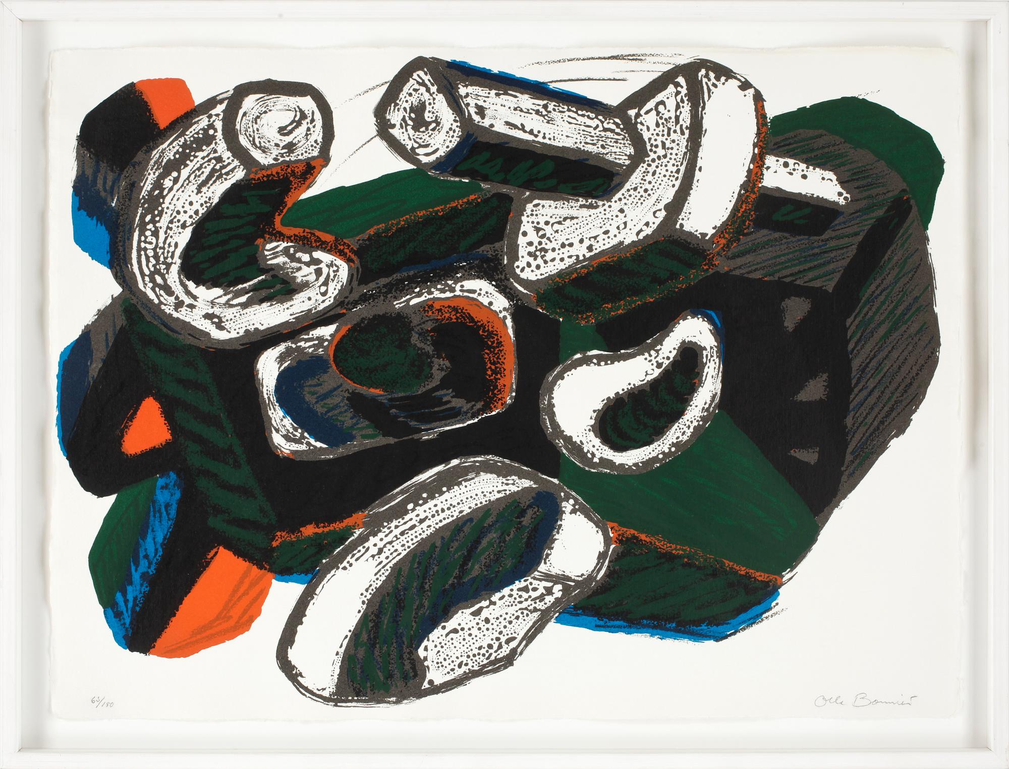 OLLE BONNIÉR, färglitografi, sign o numr 65/180.