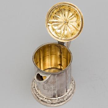 KANNA med lock, silver, Indien 1900-tal. Louis XVI-stil.