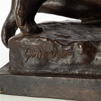 Gudmar Olovson, sculpture. Signed. Numbered. Foundry mark. Brons, total height 56 cm, length 51 cm.