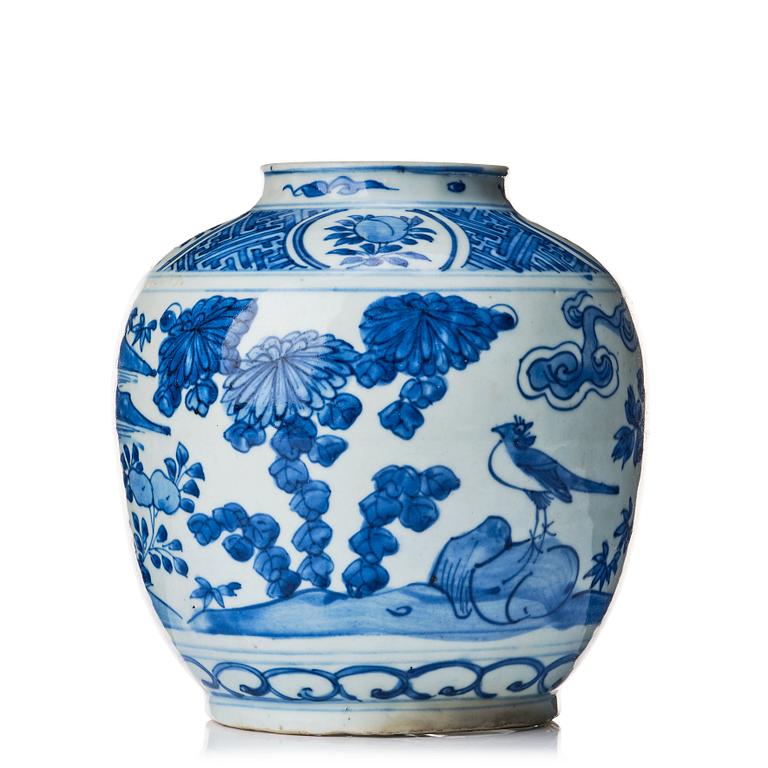 A blue and white jar, Ming dynasty, Wanli (1572-1620).