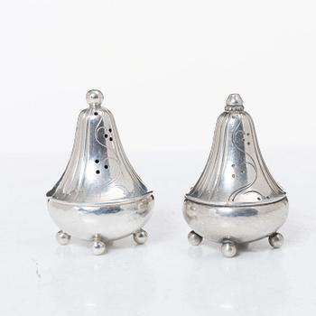 Georg Jensen, salt and pepper shakers, sterling silver, Denmark.