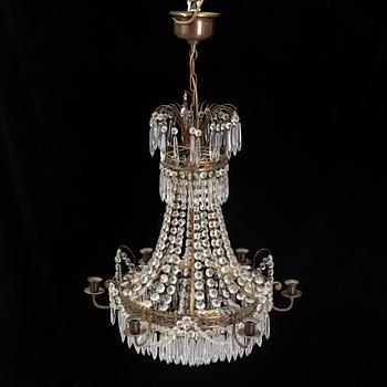An Empire style chandelier, mid 20th century.