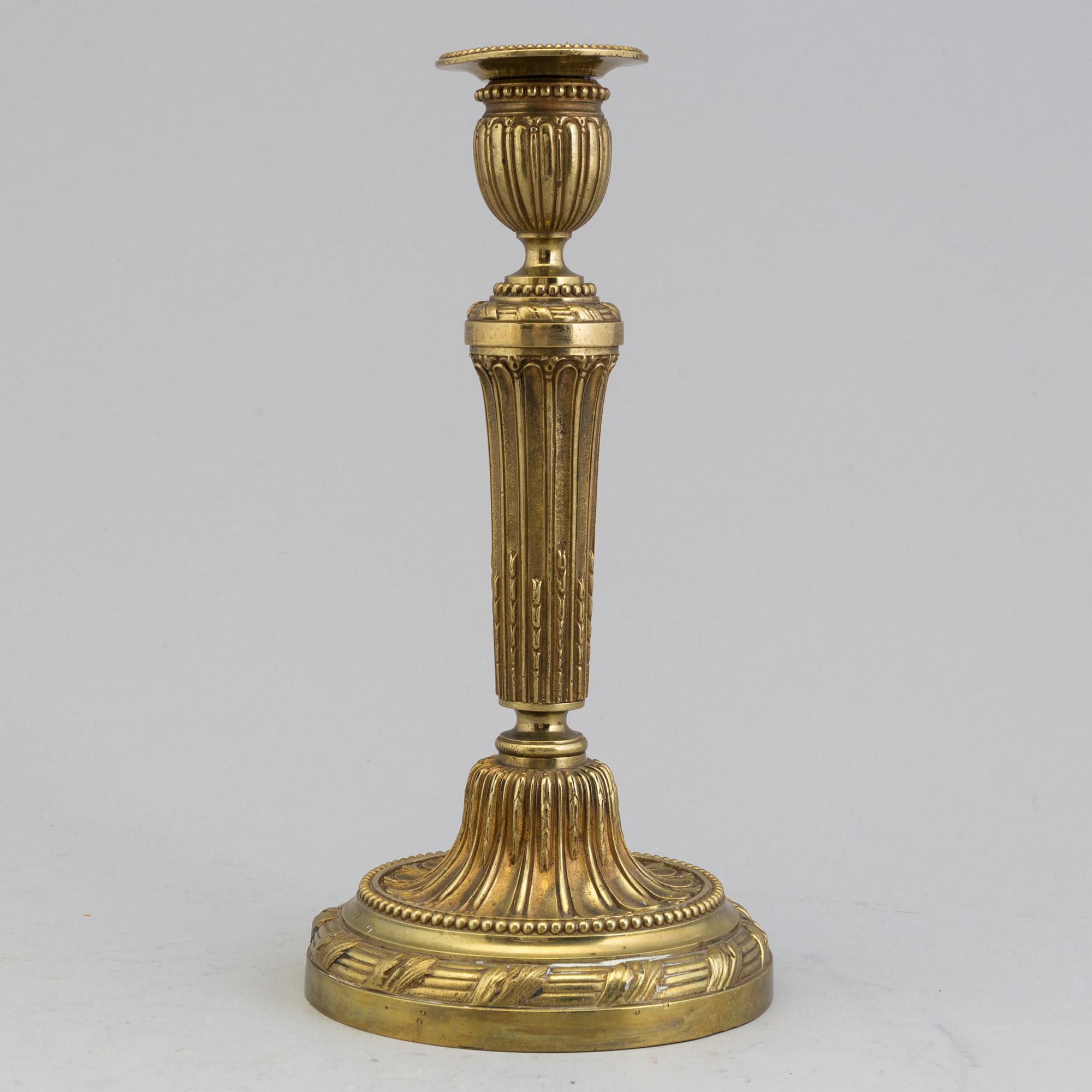 LJUSSTAKE, brons, gustaviansk stil, omkring 1900.