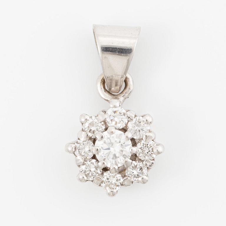 Pendant, carmosé, 18K white gold with brilliant-cut diamonds.