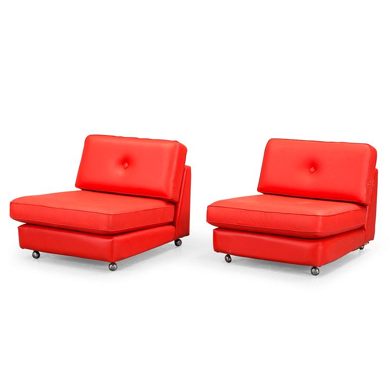 A PAIR OF "POCO" EASY CHAIRS BY GILLIS LUNDGREN, IKEA, 1970´S.