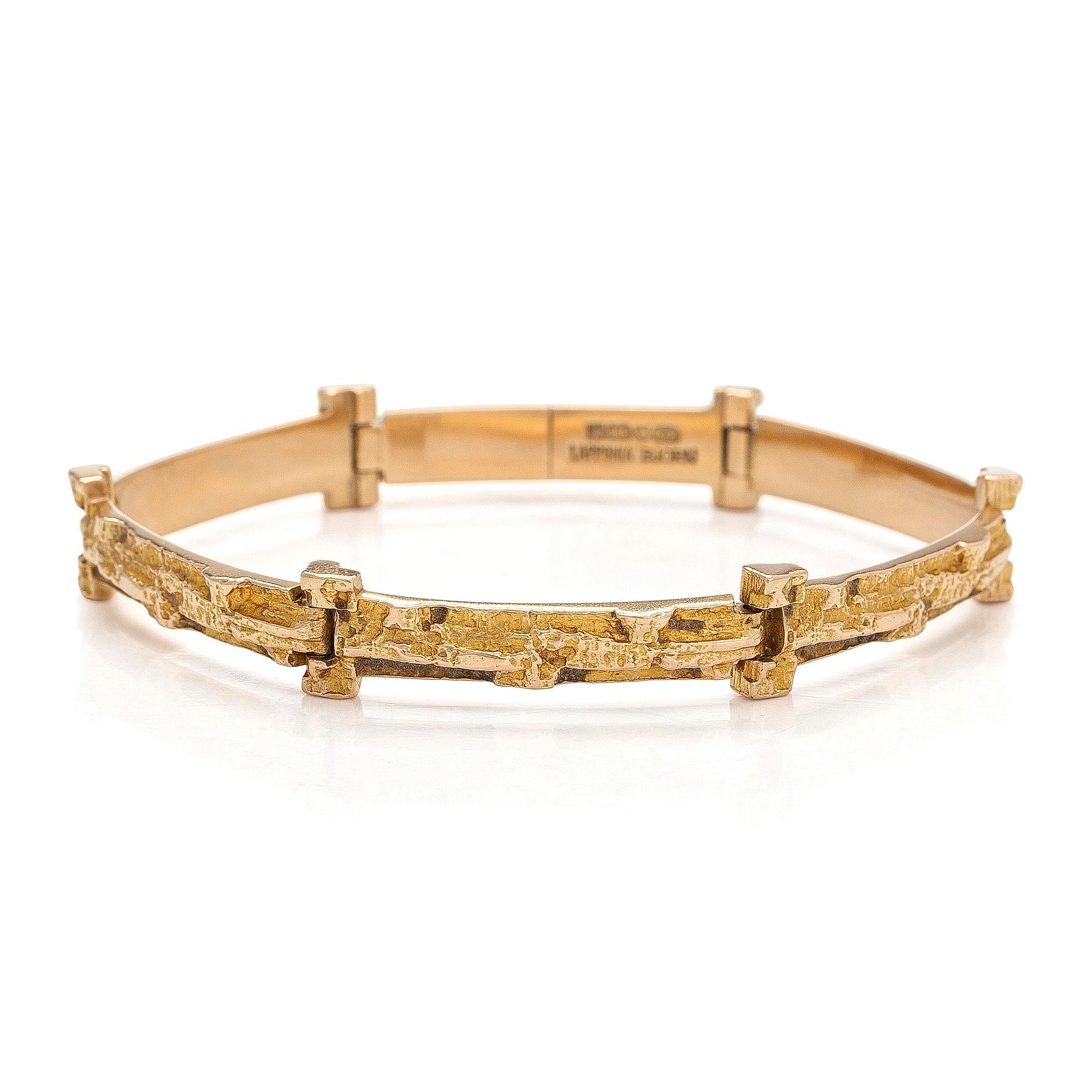 Björn Weckström, a 14K gold bracelet 'Tundra' for Lapponia 1973.
