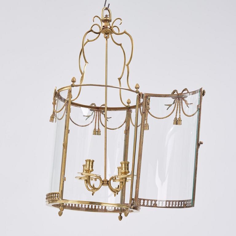 A Louis XVI four-light lantern, late 18th century.