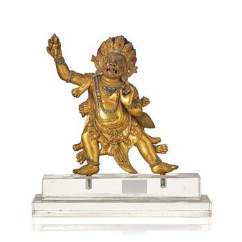 A Sinotibetan gilt bronze figure of Vajrapani, 20th century.