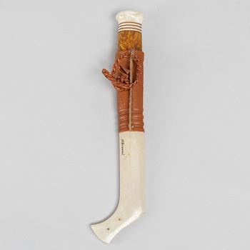 Ingvar Svonni, a reindeer antler knife, signed.