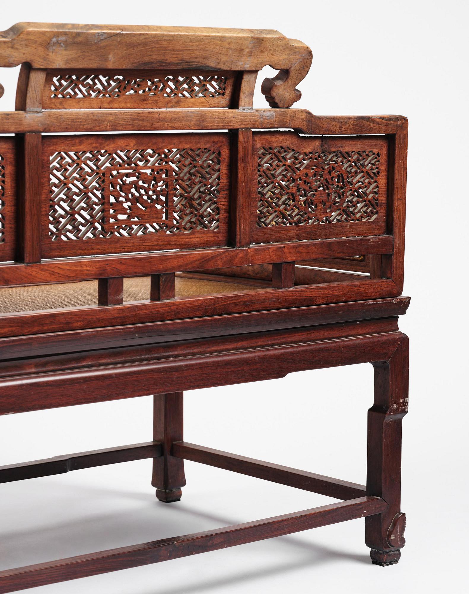 Dagbädd, hardwood. Qingdynastin, 1800-tal.