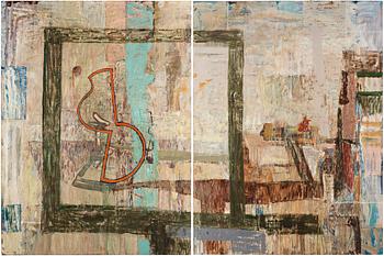 Arvid Pettersen, oil on canvas, diptych, signed verso.