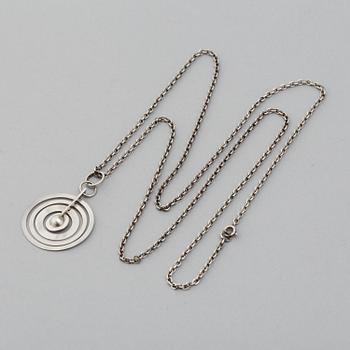 A sterling silver pendant by Tapio Wirkkala, 'Silver moon', 1971.