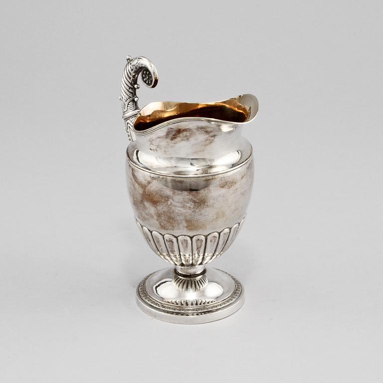 GRÄDDKANNA, silver, empire, Anders Lundqvist, Stockholm, 1829. Vikt 205 g.