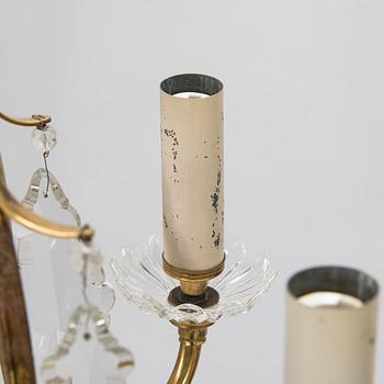 Paavo Tynell, kristallkrona, modell 1465/6, Taito 1900-talets mitt.