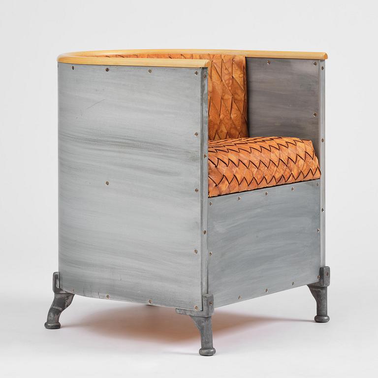 Mats Theselius, an "Aluminiumfåtölj" armchair, ed. 83/200, Källemo, Värnamo, post 1990.